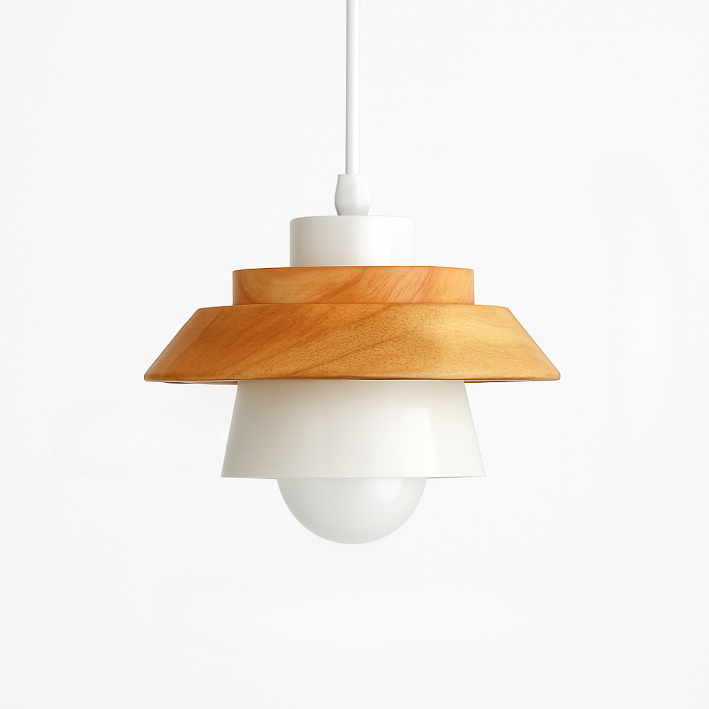 Virelo | Moderne Noordse metalen en houten hanglamp