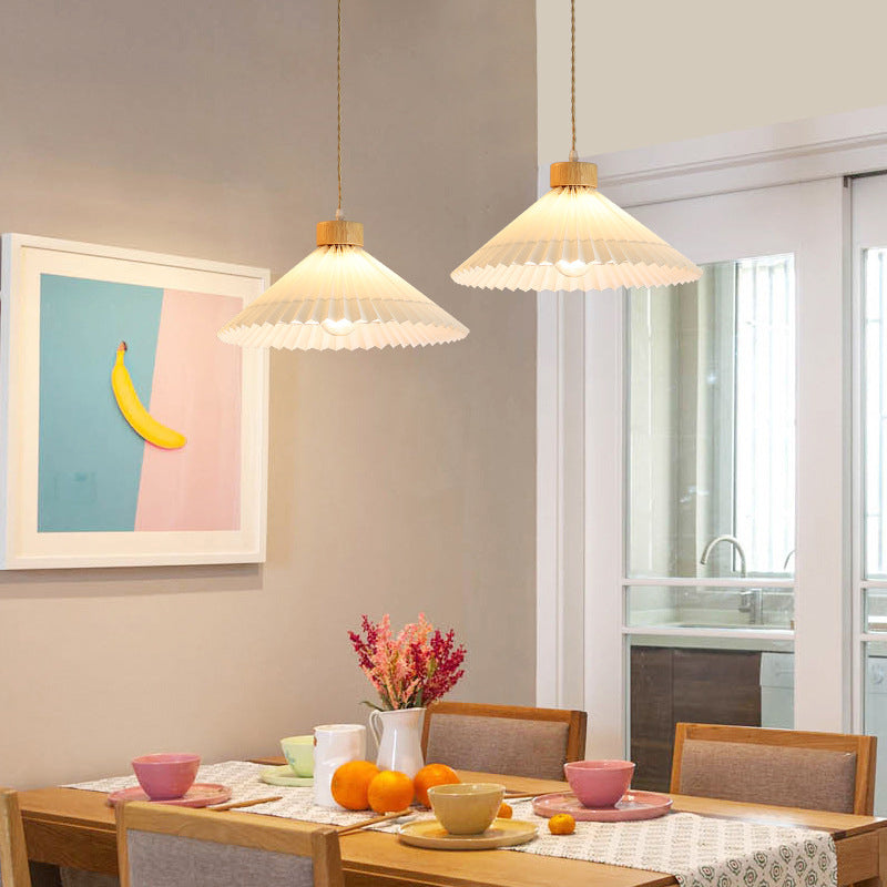 Luvithos | Architectonische Cluster Plissé Geplooide Houten Hanglamp