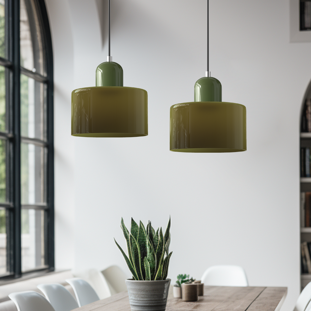 Chroma | Moderne Bauhaus Cilinder En Koepel Glas Hanglamp