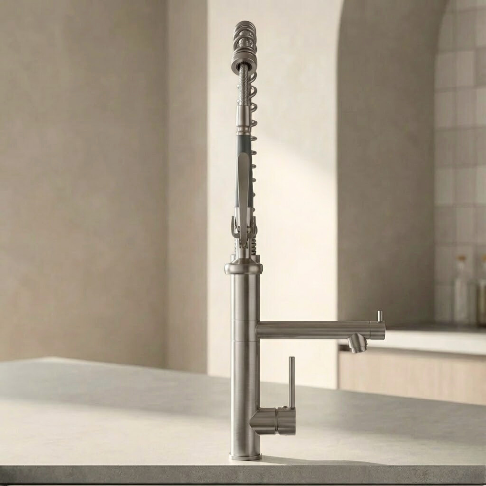 Vantage | Dubbele Handgreep Keukenkraan met Uittrekbare Handdouche