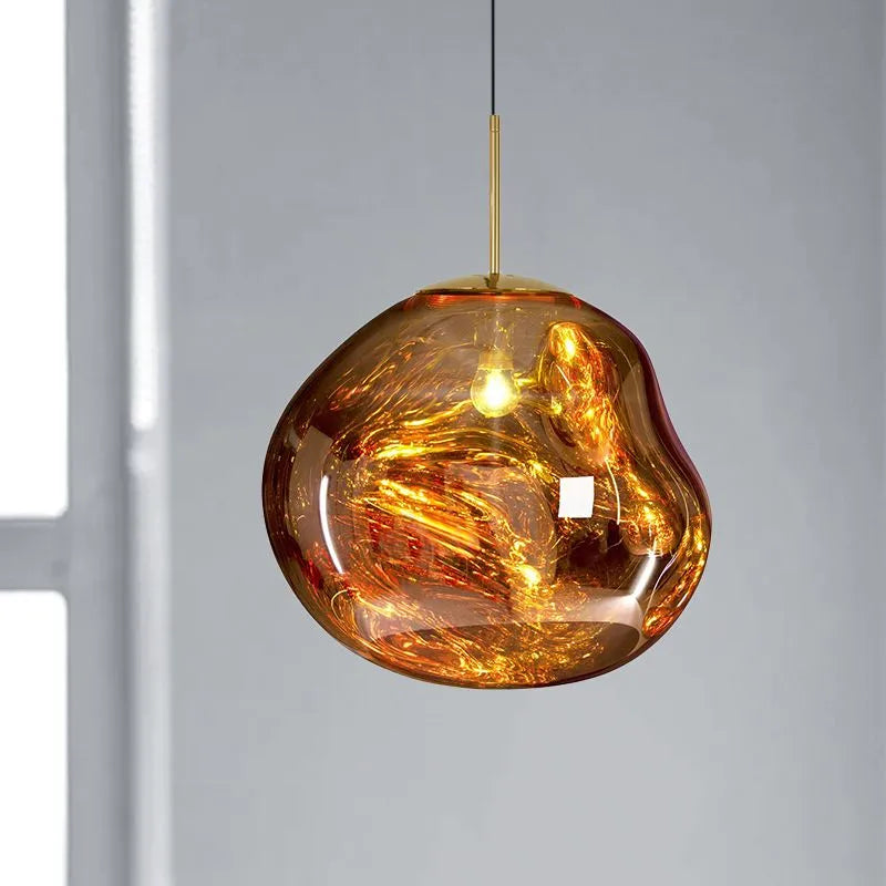 Zora | Moderne Abstract Gesmolten Glazen Translucente Hanglamp