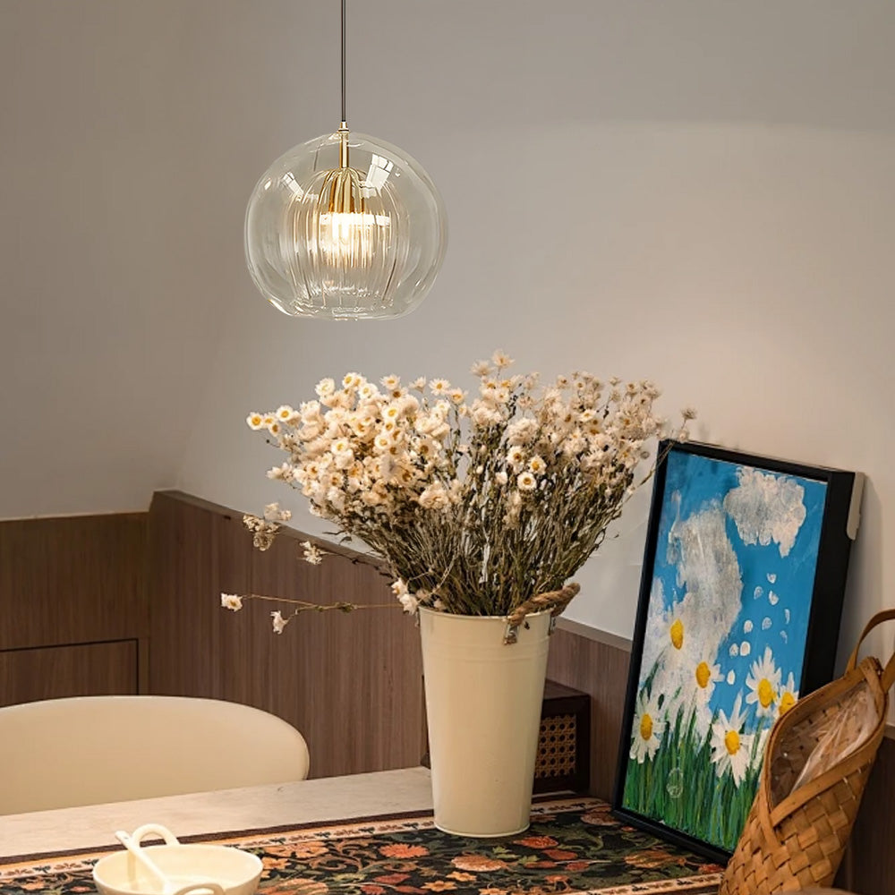 Orbia | Hedendaagse Geribbelde Globe Hanglamp