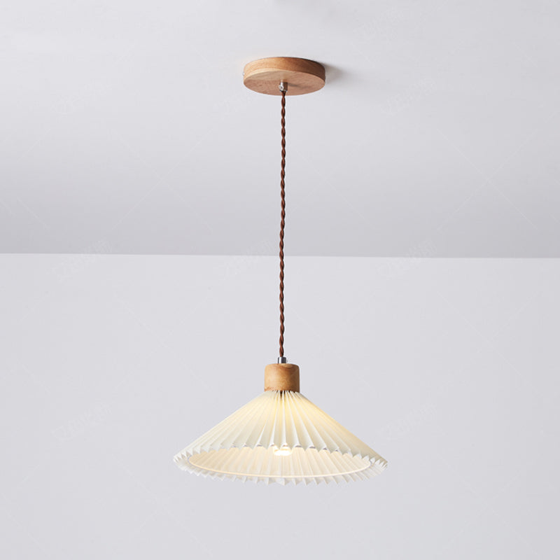 Luvithos | Architectonische Cluster Plissé Geplooide Houten Hanglamp