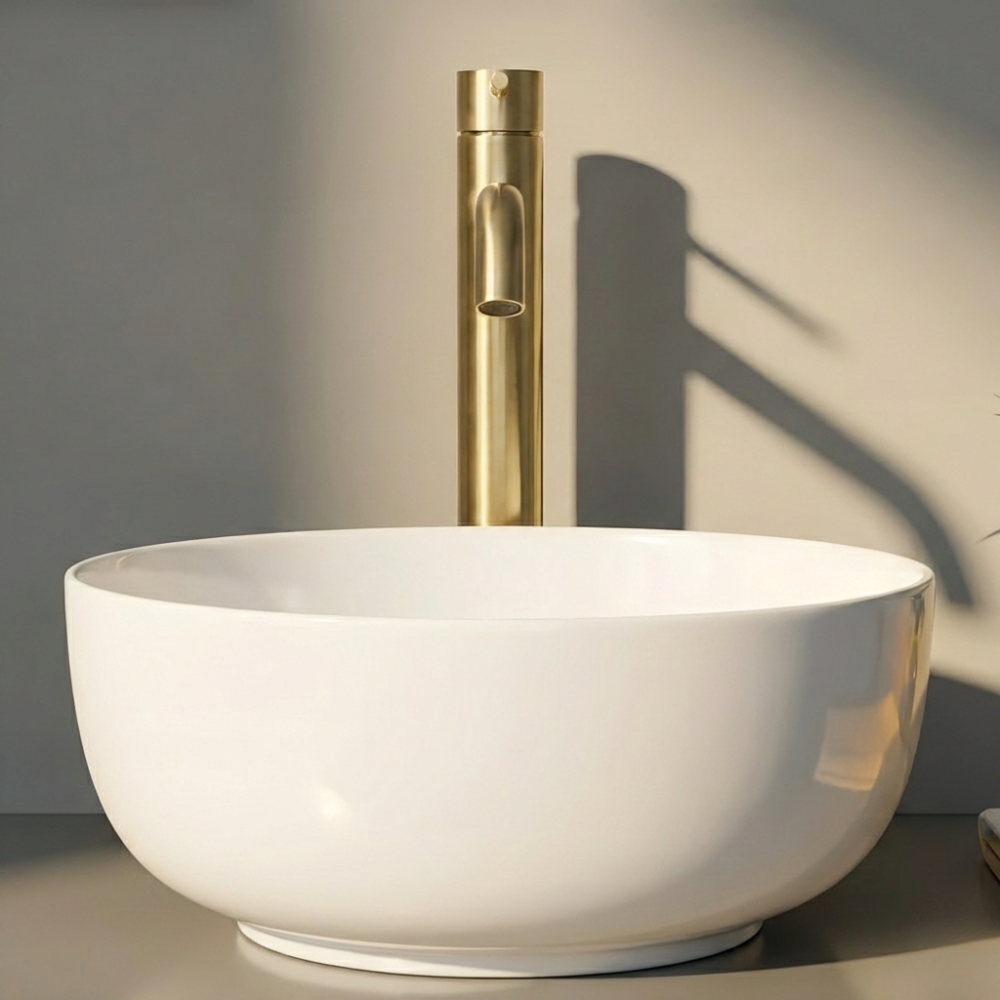 Vela | Moderne Hoge Badkamer Wastafelmengkraan met Gebogen Uitloop