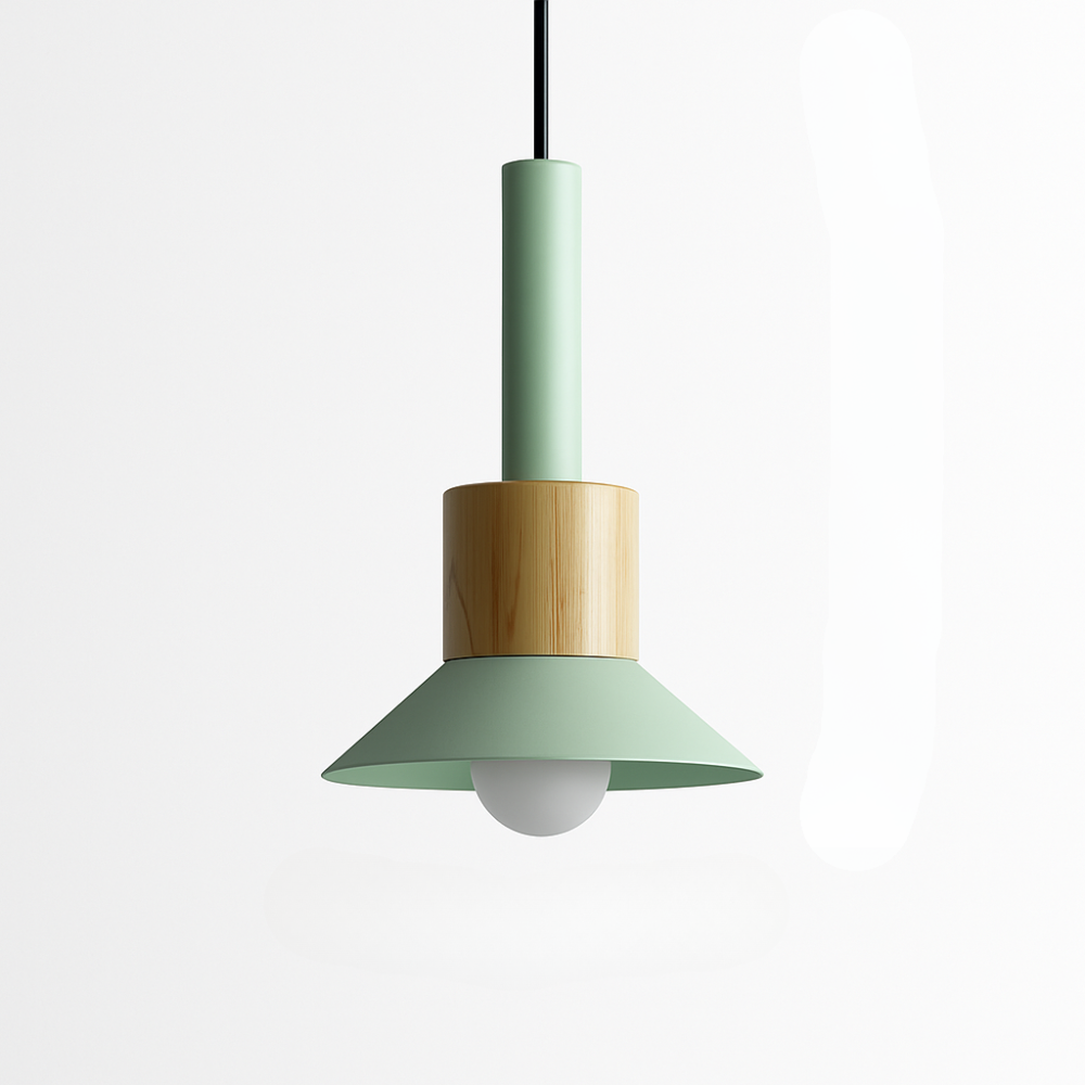 Briventa | Noordse Geometrische Houten Metalen Moderne Hanglamp Plafondlamp