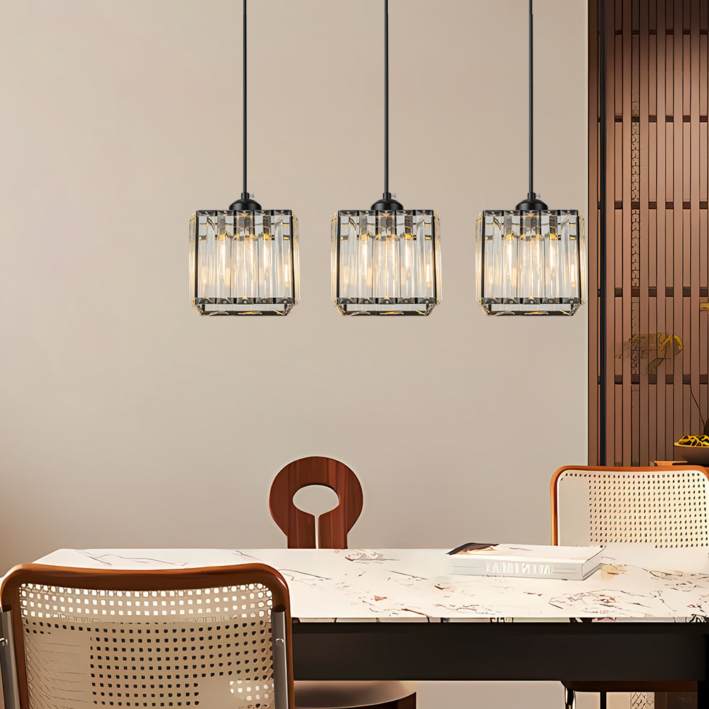 Cubica | Hedendaagse Multi-Licht Metalen en Kristallen Prismahanglamp