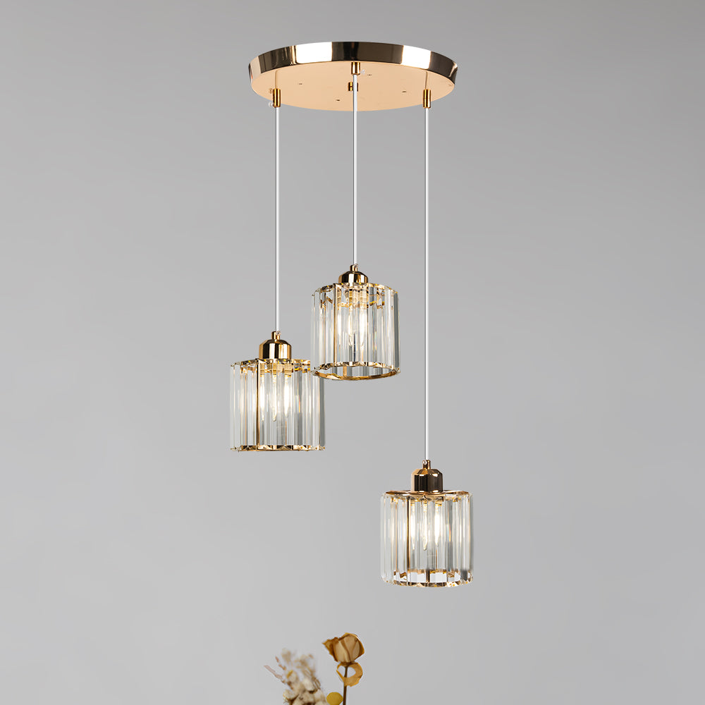 Cubica | Hedendaagse Multi-Licht Metalen en Kristallen Prismahanglamp