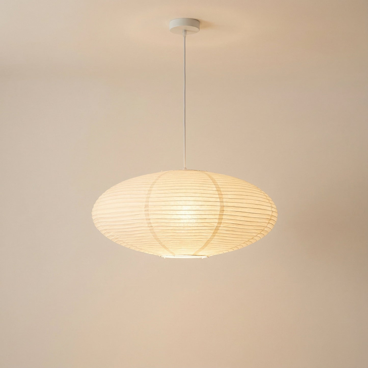 Zeni | Moderne Ovale Wabi Sabi Papieren Hanglamp