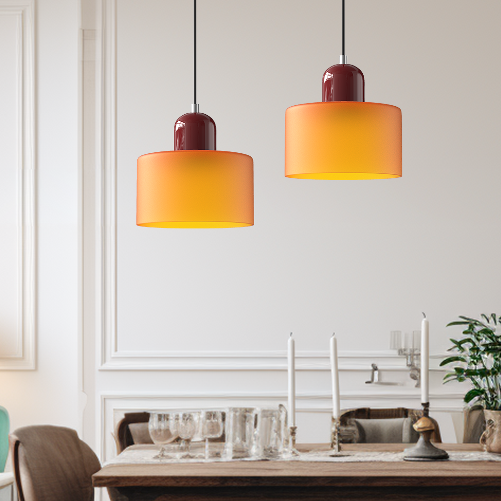 Chroma | Moderne Bauhaus Cilinder En Koepel Glas Hanglamp