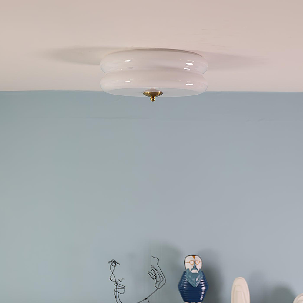 Crema | Vintage Crème Glazen Plafondlamp