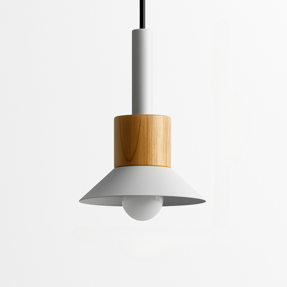 Briventa | Noordse Geometrische Houten Metalen Moderne Hanglamp Plafondlamp