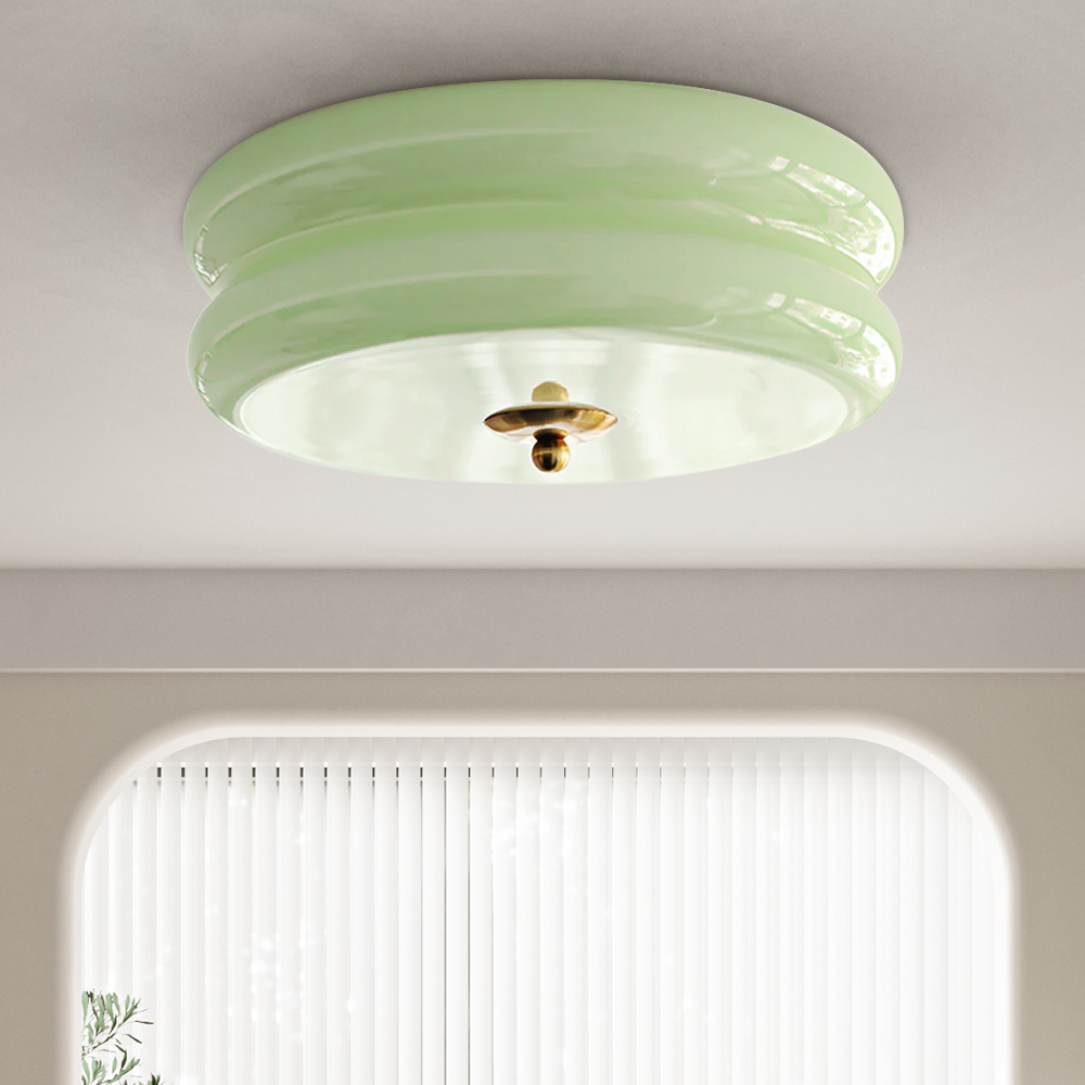 Crema | Vintage Crème Glazen Plafondlamp