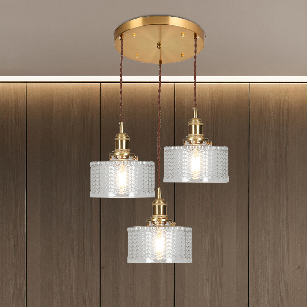 Viridis | Retro Textuur Glazen Cilinder Hanglamp