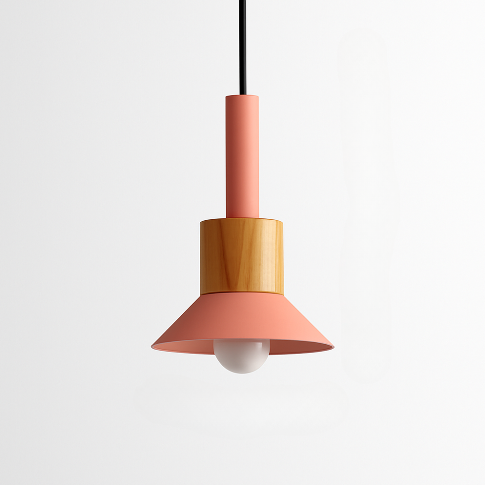 Briventa | Noordse Geometrische Houten Metalen Moderne Hanglamp Plafondlamp