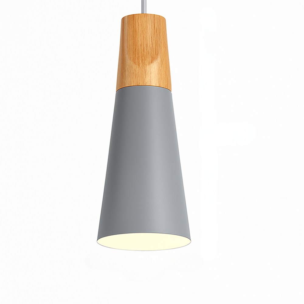 Virelo | Moderne Noordse metalen en houten hanglamp