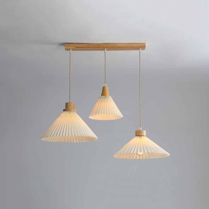 Luvithos | Architectonische Cluster Plissé Geplooide Houten Hanglamp