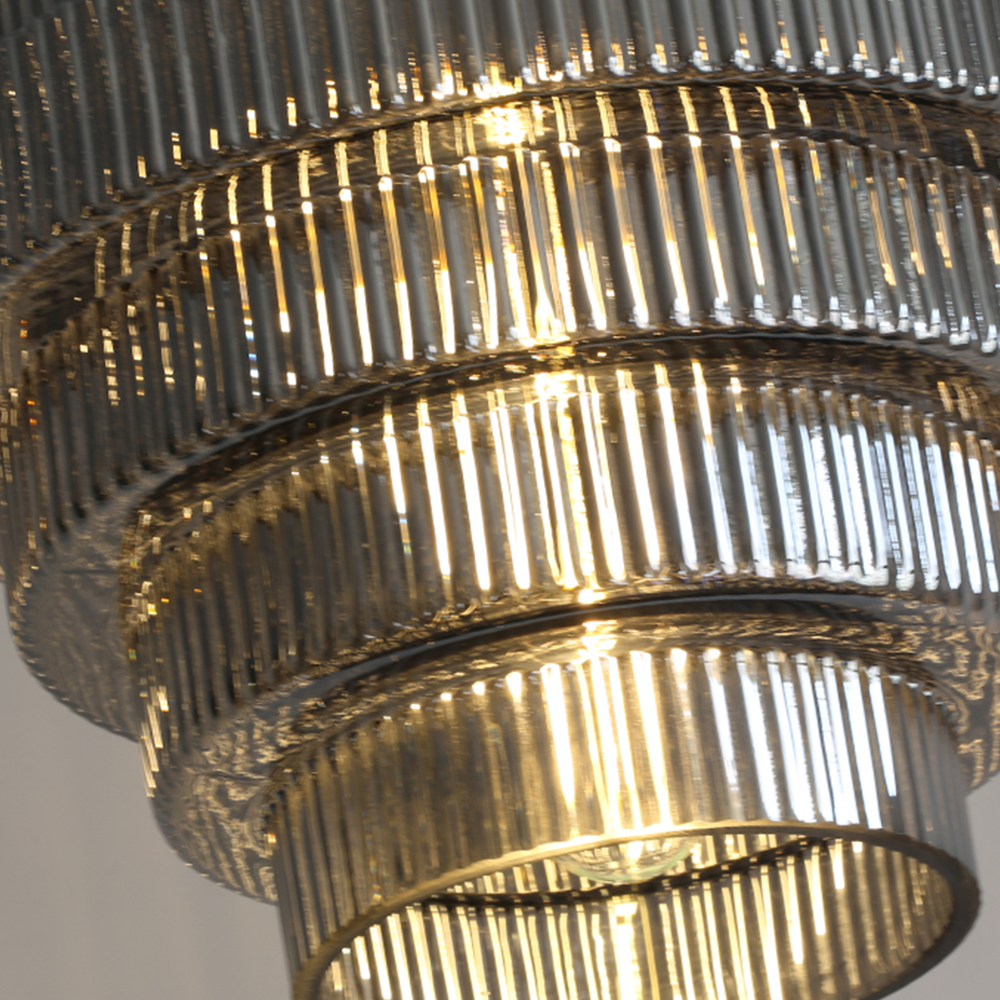Auris | Antieke Laag Ribbelglas Hanglamp