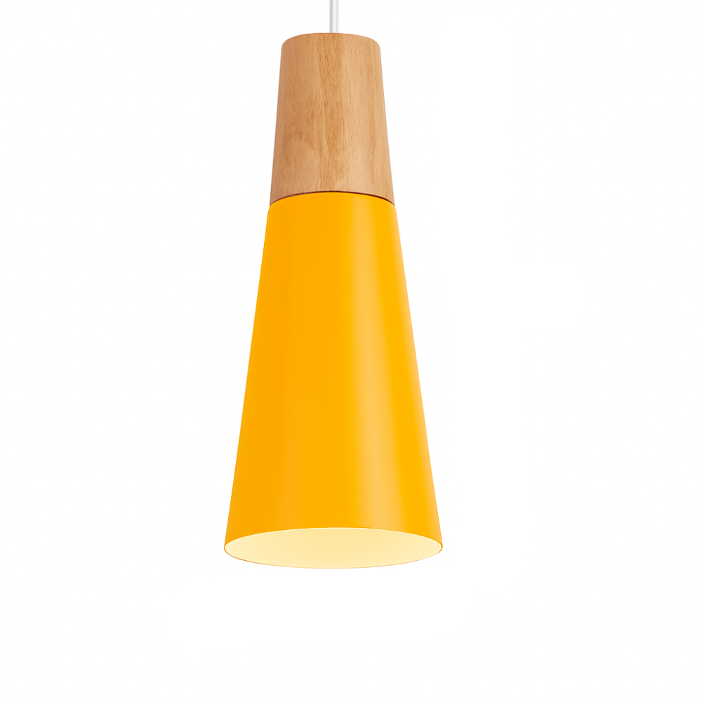 Virelo | Moderne Noordse metalen en houten hanglamp