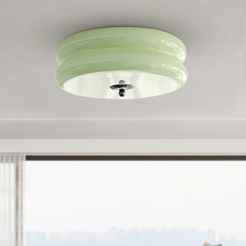Crema | Vintage Crème Glazen Plafondlamp
