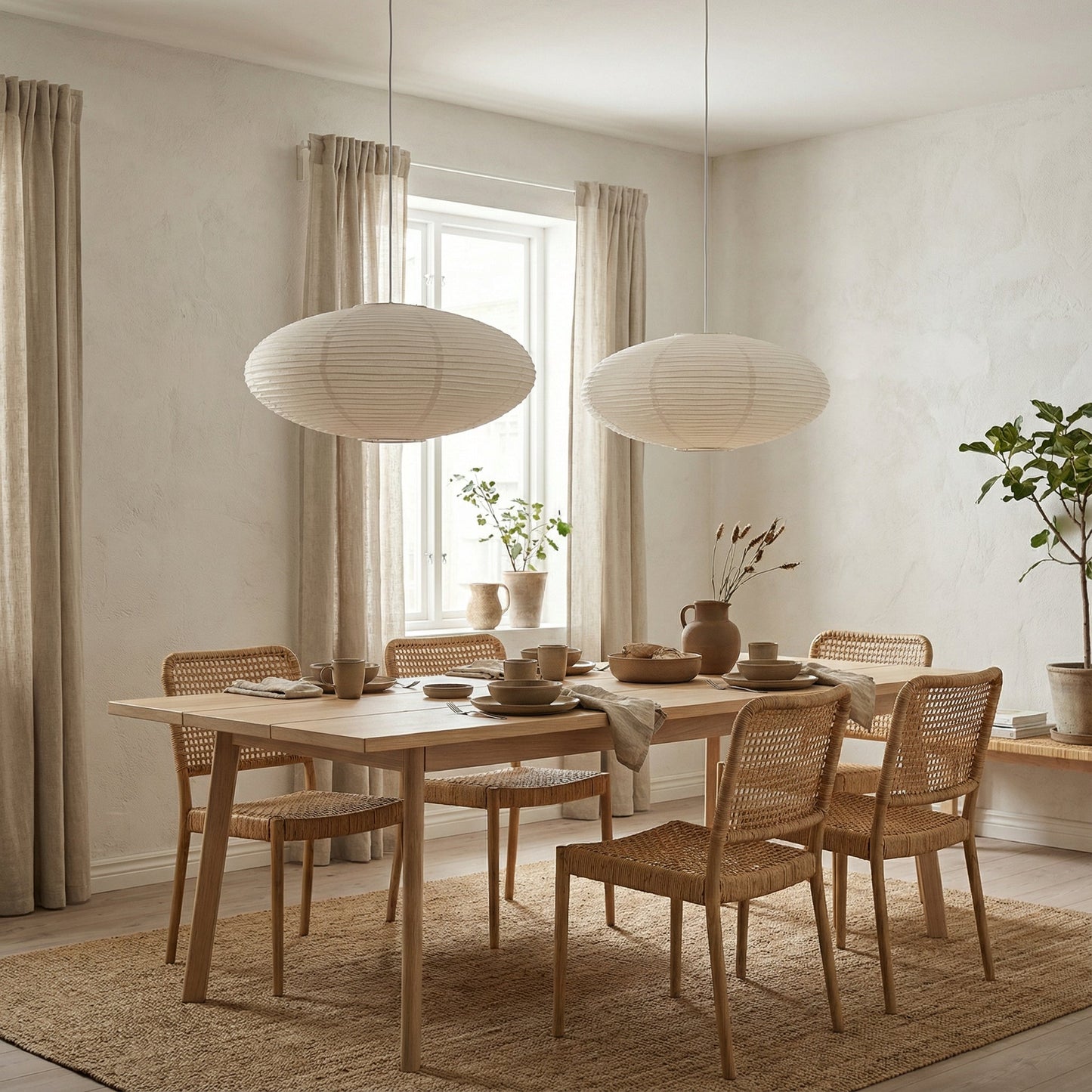 Zeni | Moderne Ovale Wabi Sabi Papieren Hanglamp