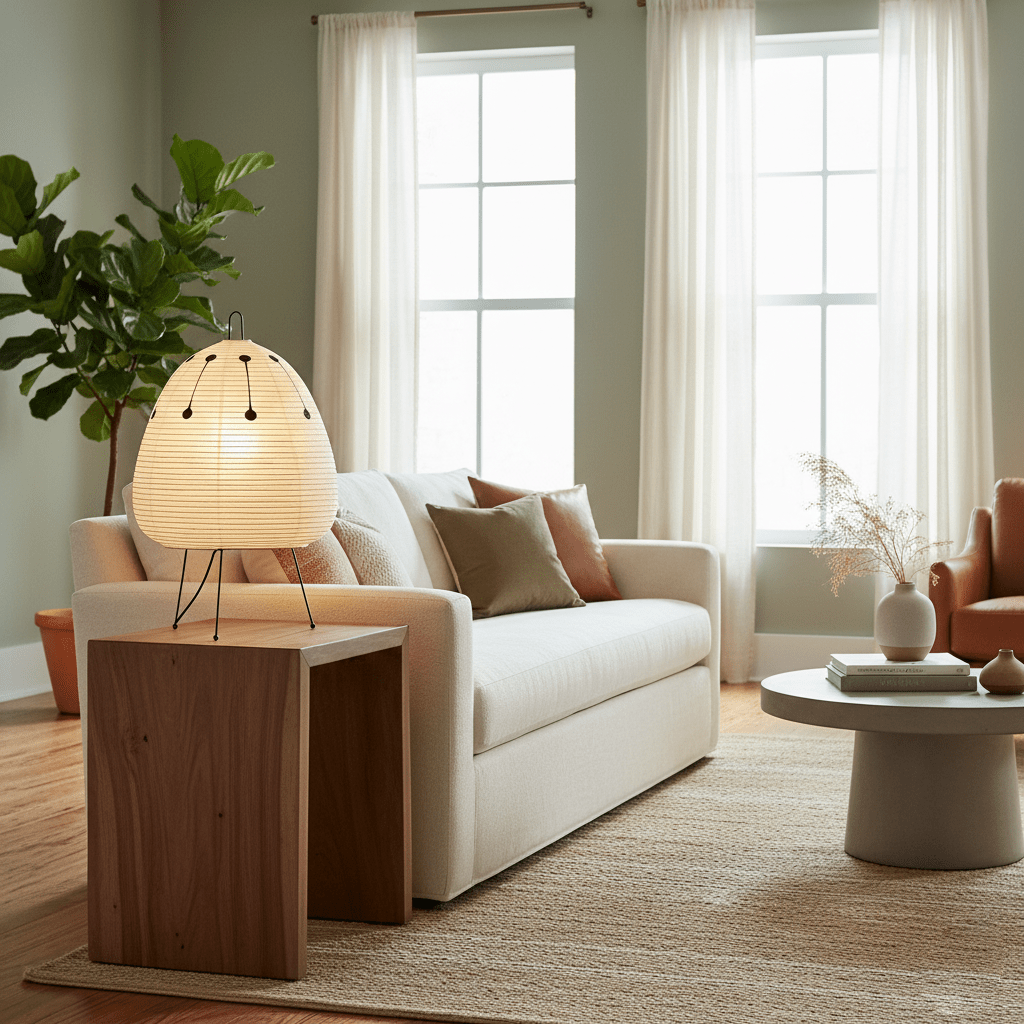 Kryntaleo | Japanse Geribbelde Bamboe Silhouet Oosterse Accent Tafellamp