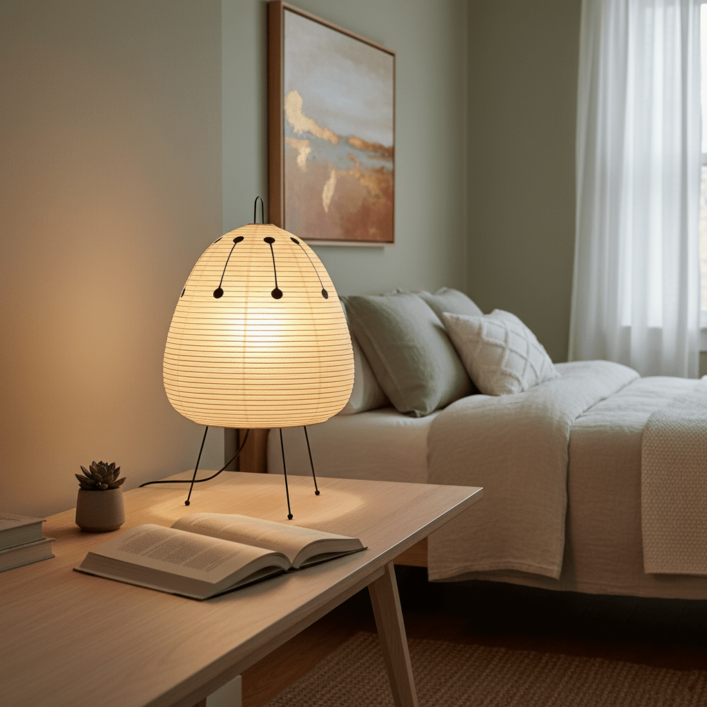 Kryntaleo | Japanse Geribbelde Bamboe Silhouet Oosterse Accent Tafellamp