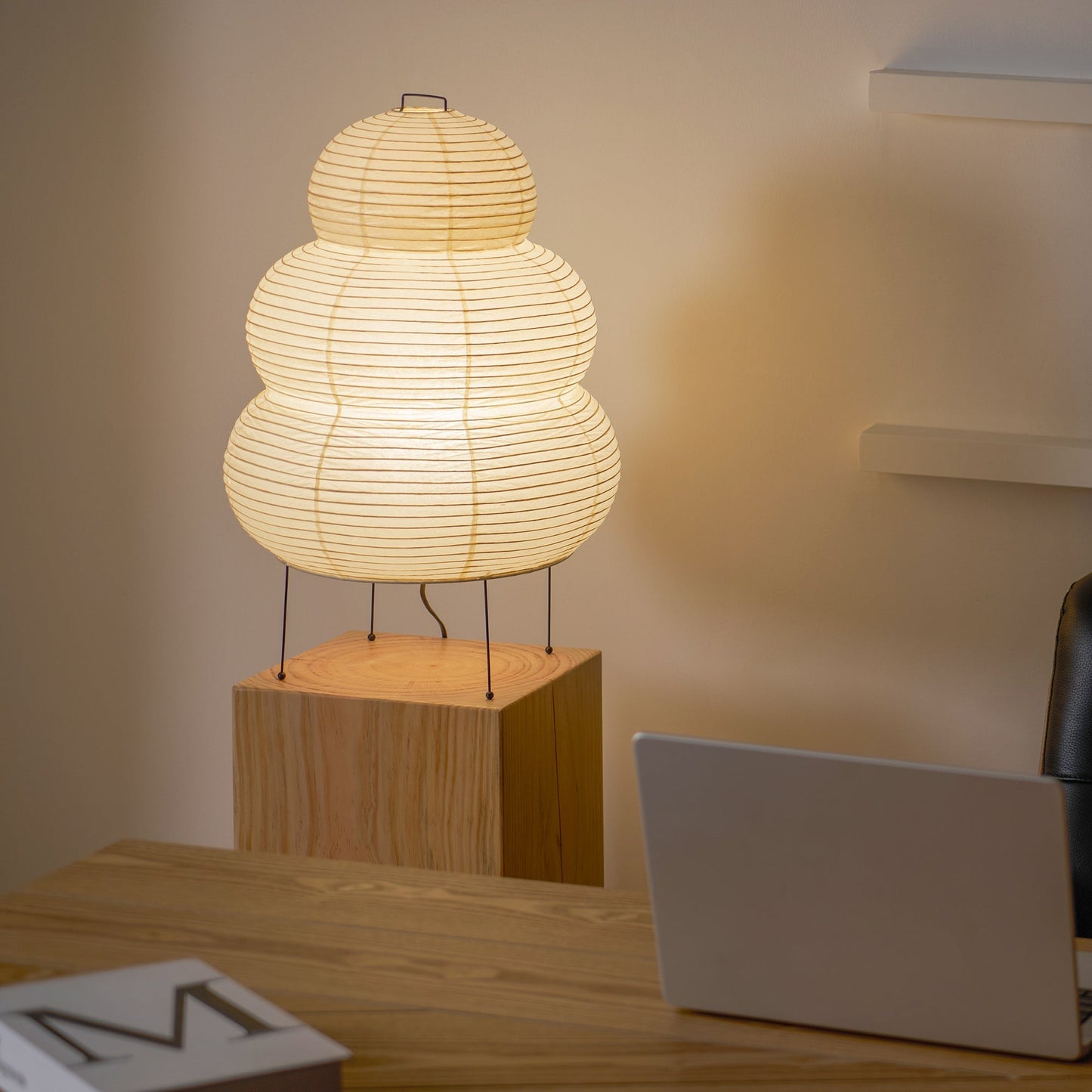 Kryntaleo | Japanse Geribbelde Bamboe Silhouet Oosterse Accent Tafellamp