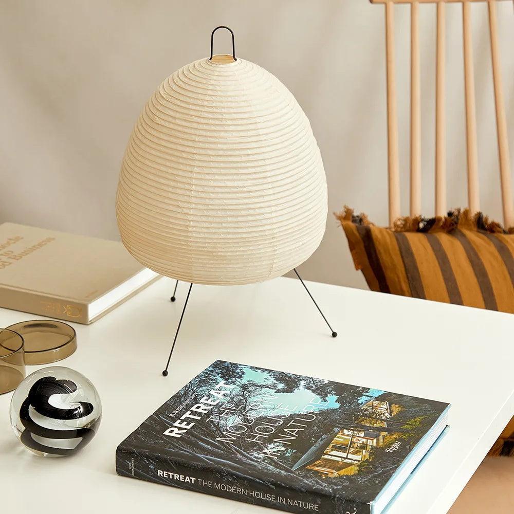 Kryntaleo | Japanse Geribbelde Bamboe Silhouet Oosterse Accent Tafellamp