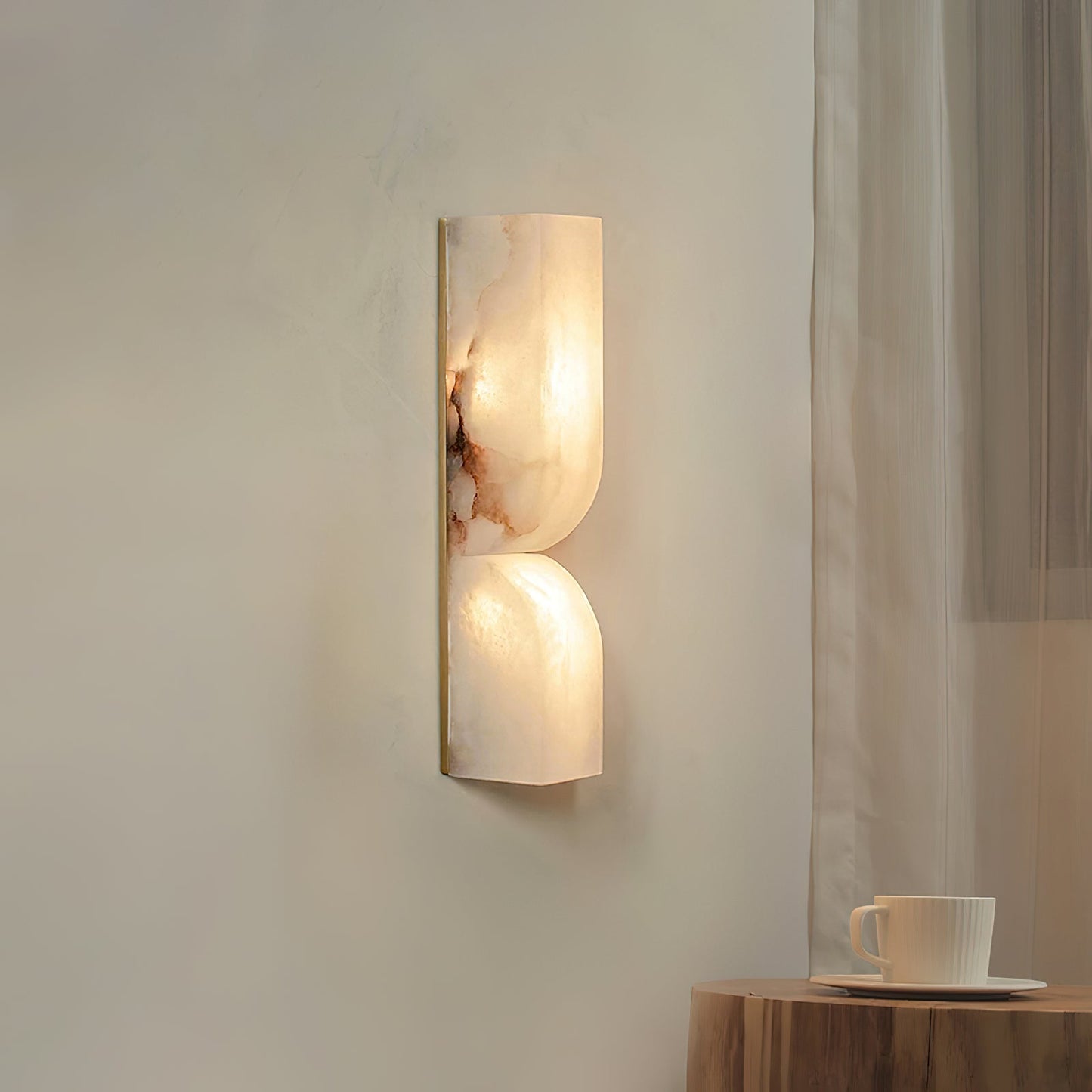 Marbrisso | Minimalistische Gesneden Albast Steen Wandlamp