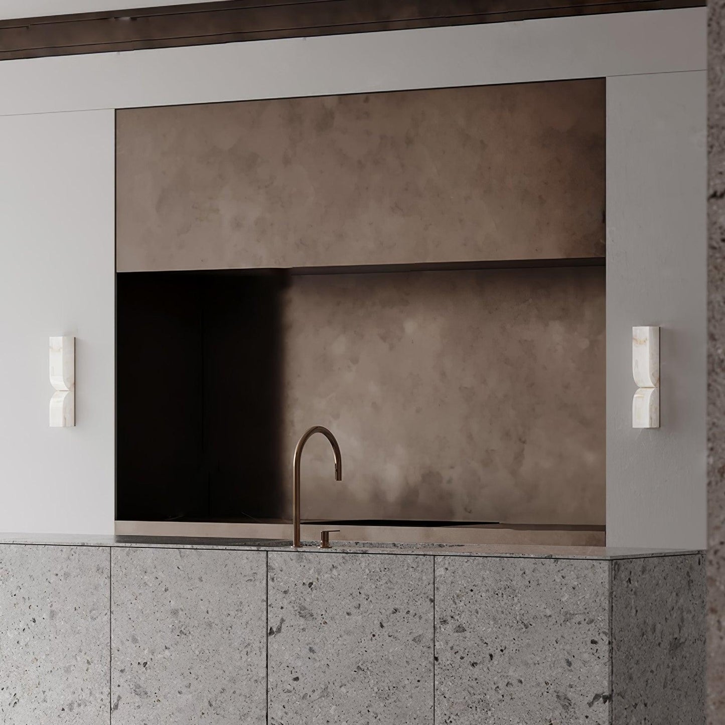 Marbrisso | Minimalistische Gesneden Albast Steen Wandlamp