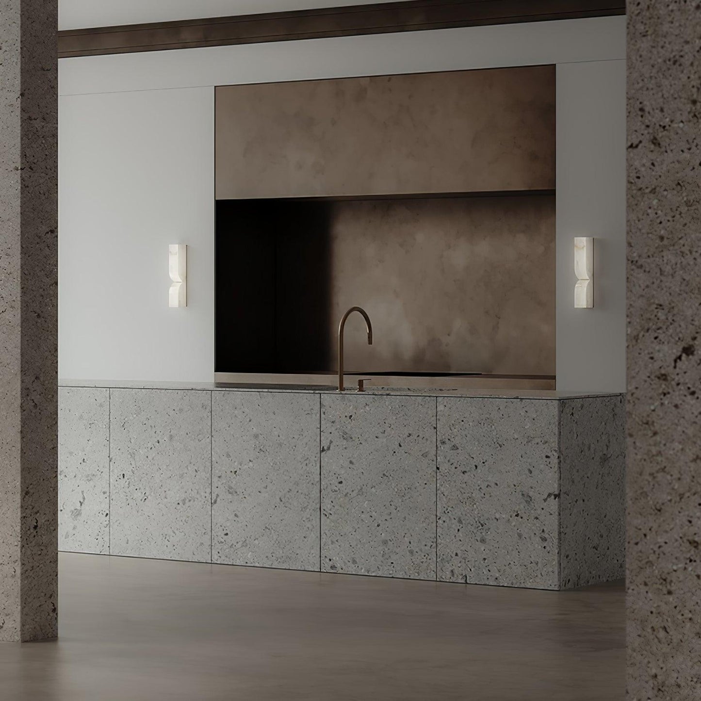 Marbrisso | Minimalistische Gesneden Albast Steen Wandlamp
