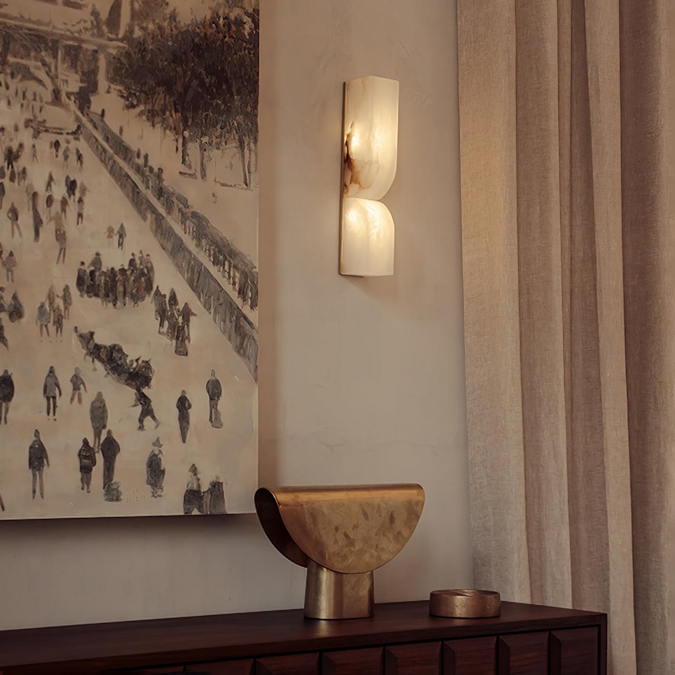 Marbrisso | Minimalistische Gesneden Albast Steen Wandlamp