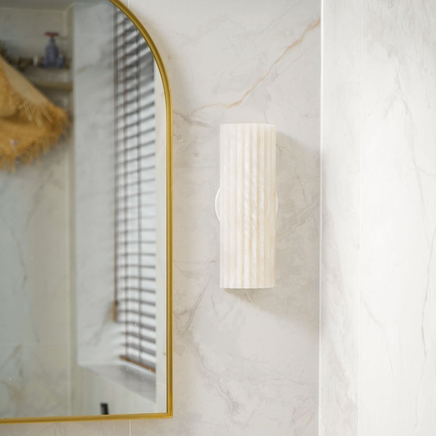 Orcari | Elegante Rechthoekige Alabaster Steen Wandlamp