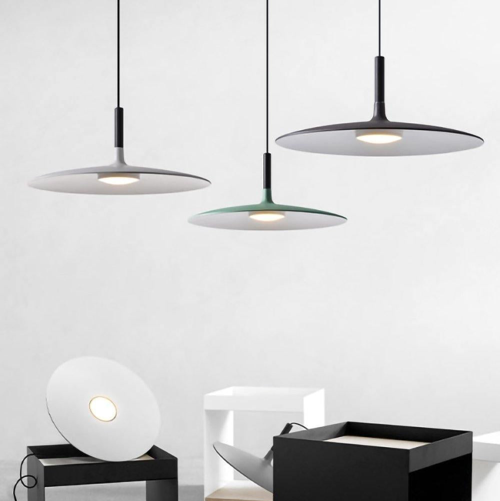 Thaloric | Minimalistische Industriële Aluminium Platte Schijf Hanglamp