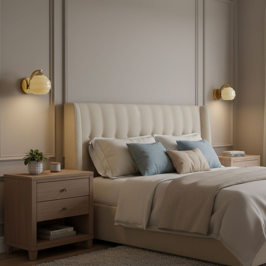 Thryndol | Geribbelde Glazen Bol Vintage Wandlamp
