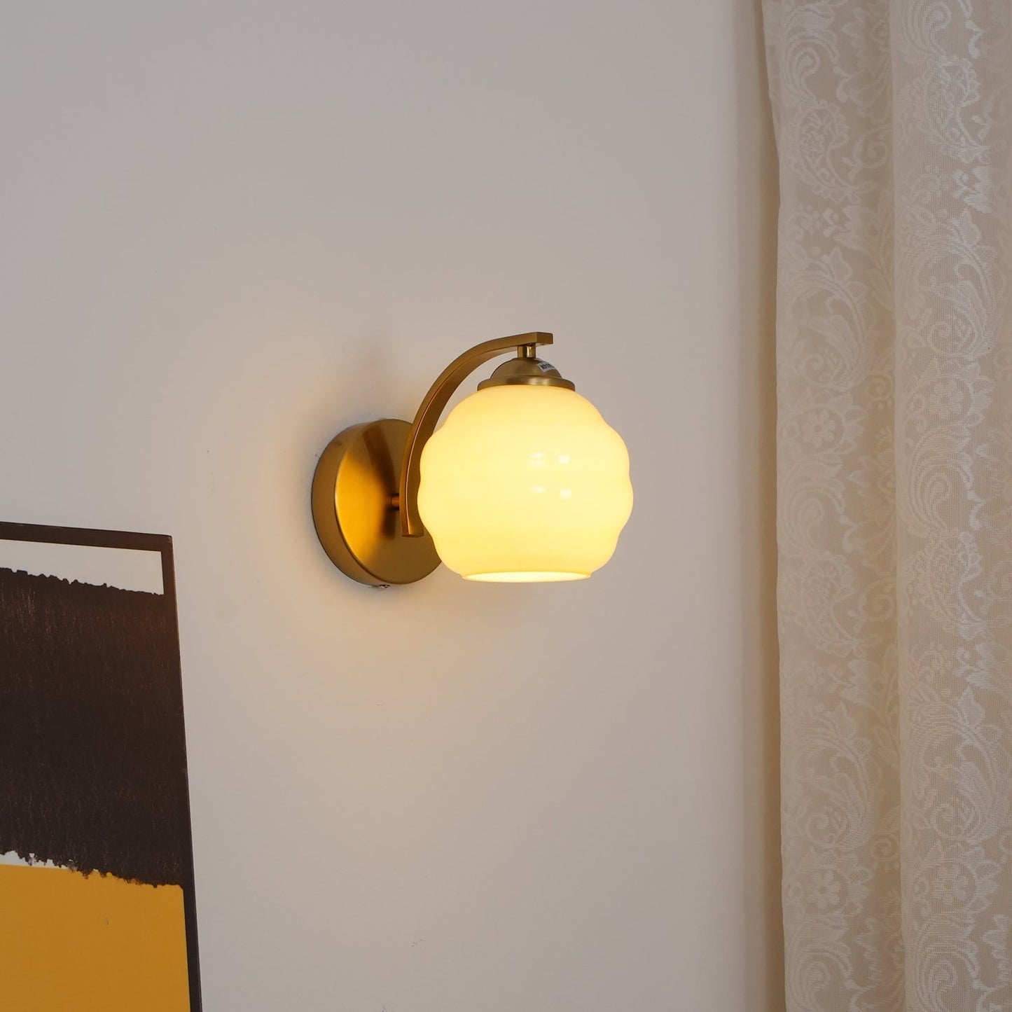 Thryndol | Geribbelde Glazen Bol Vintage Wandlamp