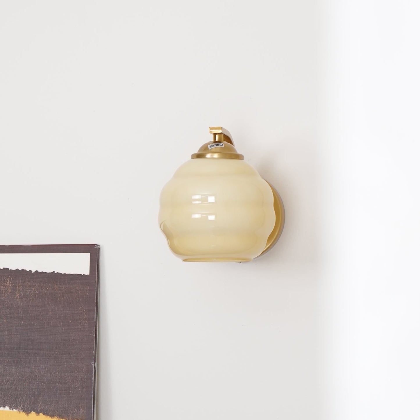 Thryndol | Geribbelde Glazen Bol Vintage Wandlamp