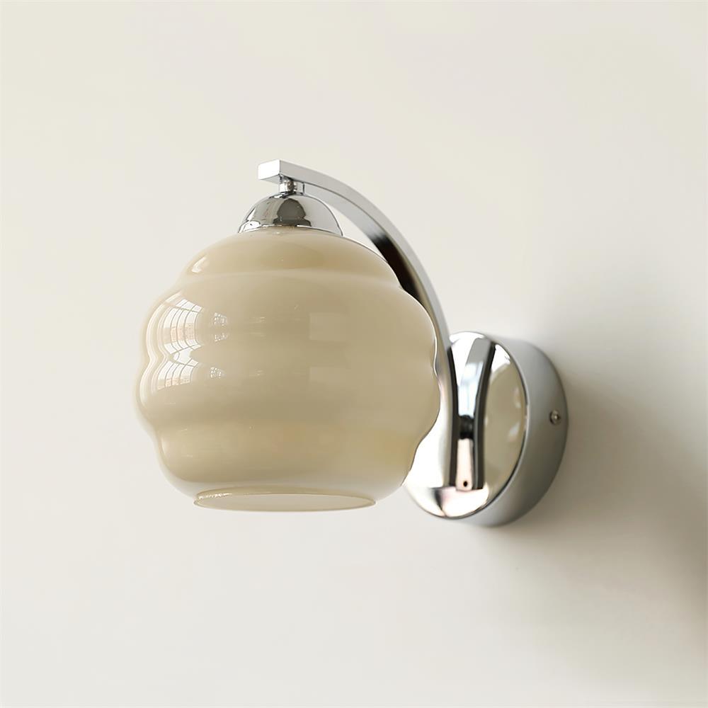 Thryndol | Geribbelde Glazen Bol Vintage Wandlamp