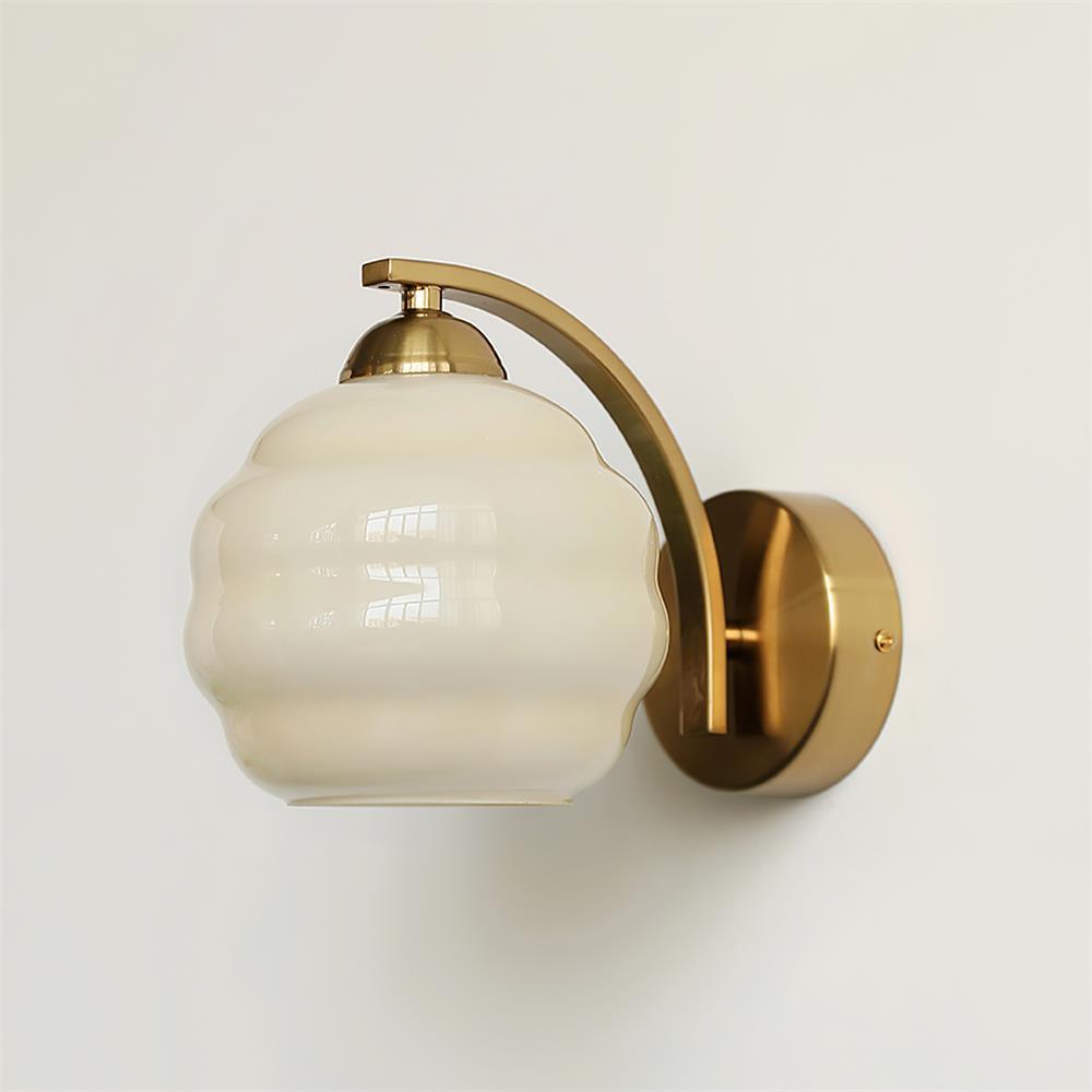 Thryndol | Geribbelde Glazen Bol Vintage Wandlamp