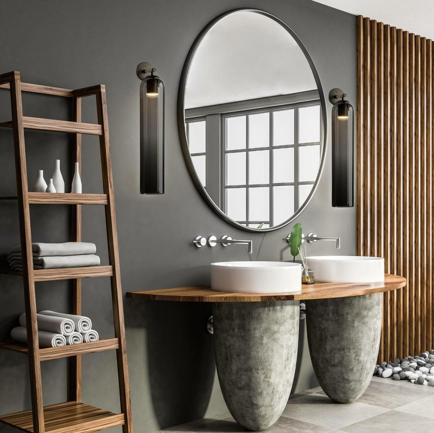 Luvia | Elegante Cilindrische Art Deco Glazen Wandlamp