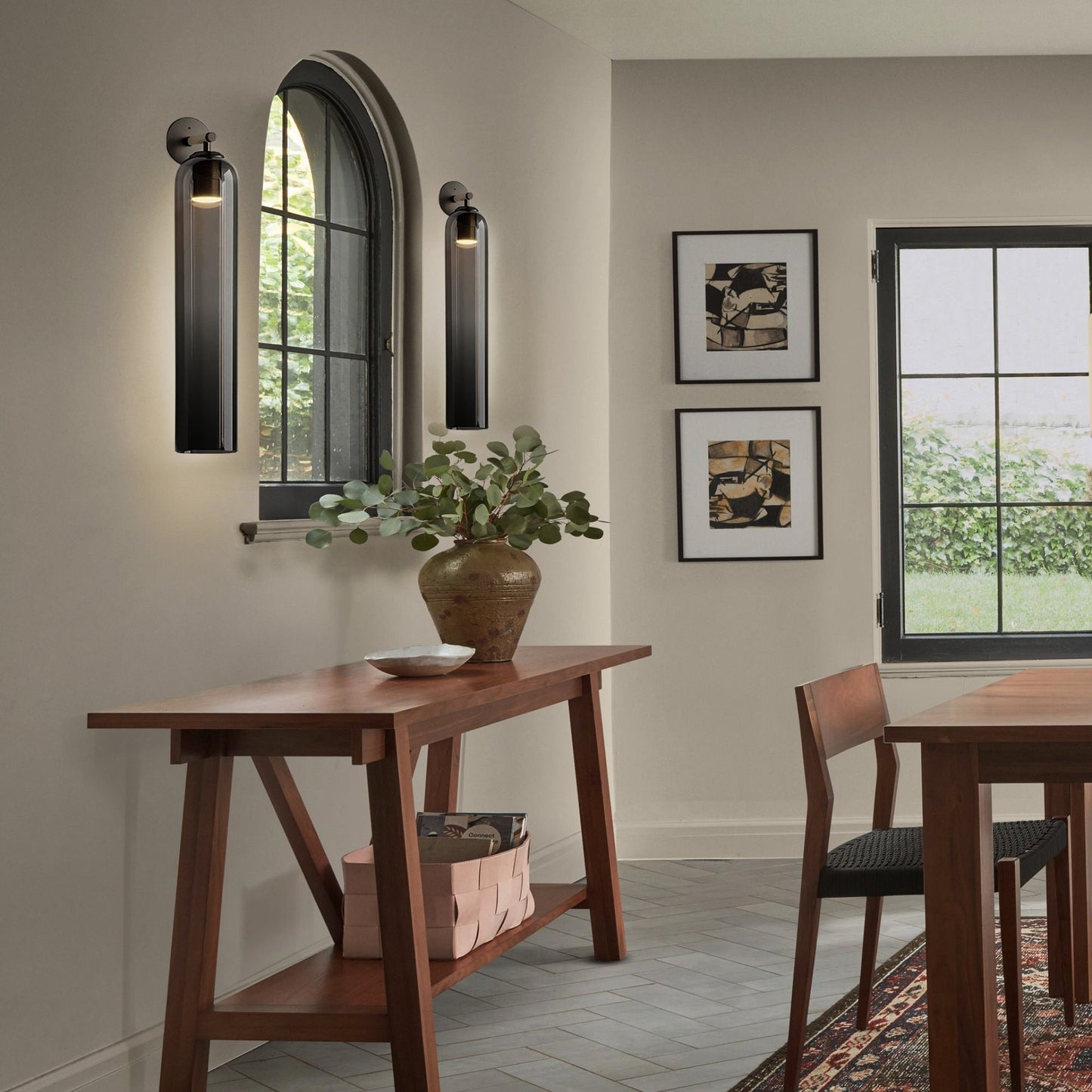 Luvia | Elegante Cilindrische Art Deco Glazen Wandlamp