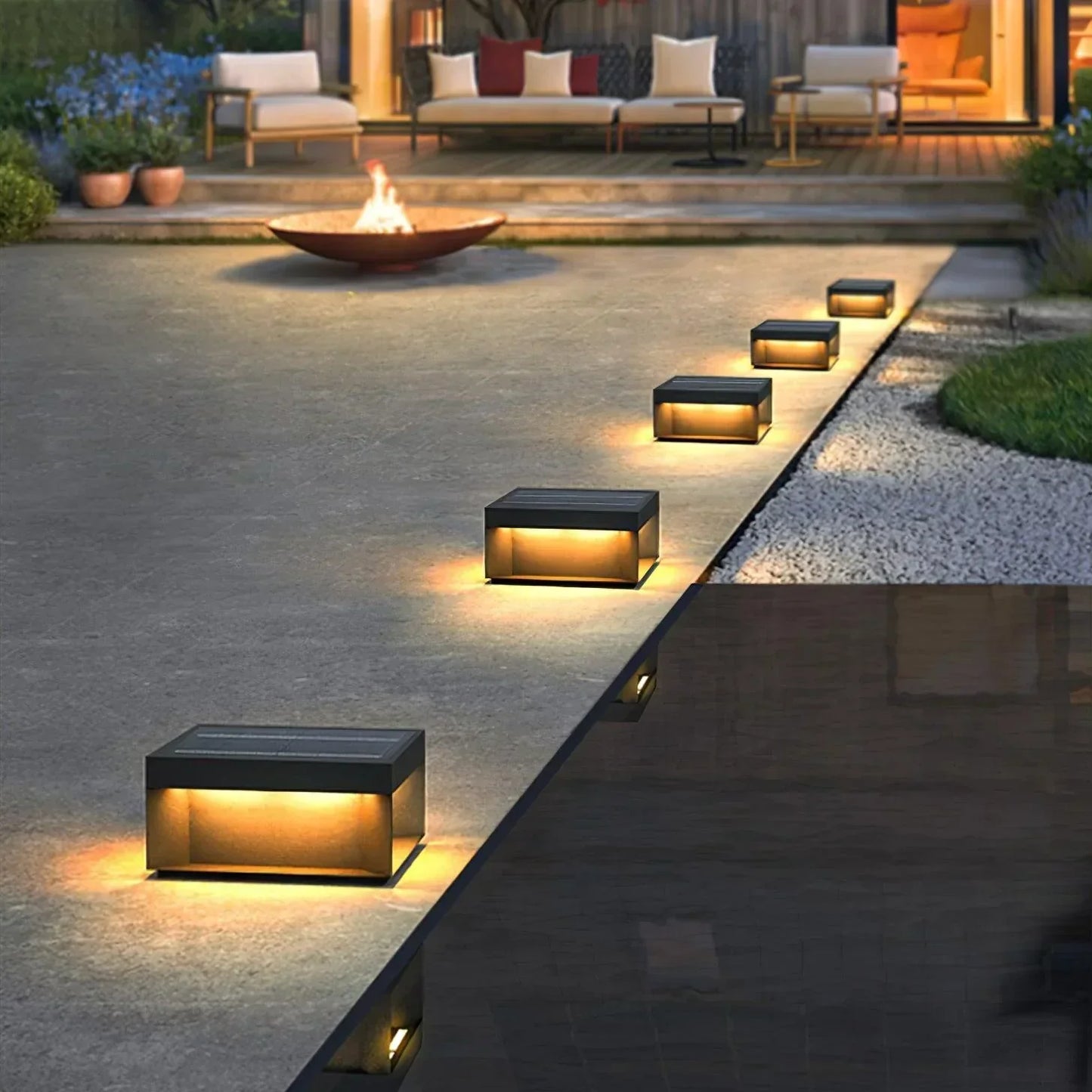 Vylno | Minimalistische Geometrische Kolom Zonne-energie Buitenverlichting