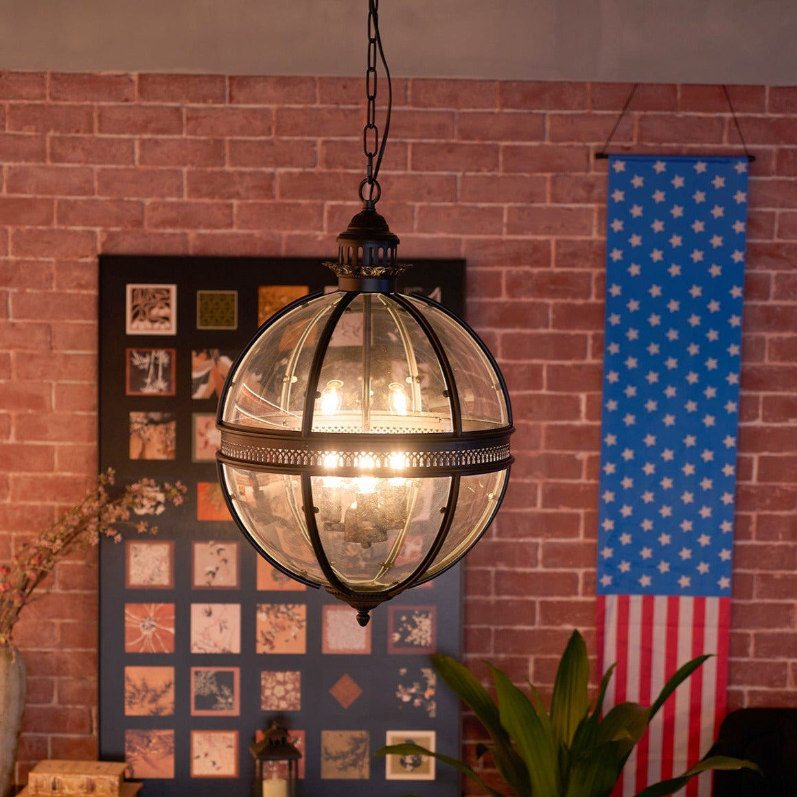 Vinse | Vintage Sferische Transparante Glazen Hanglamp
