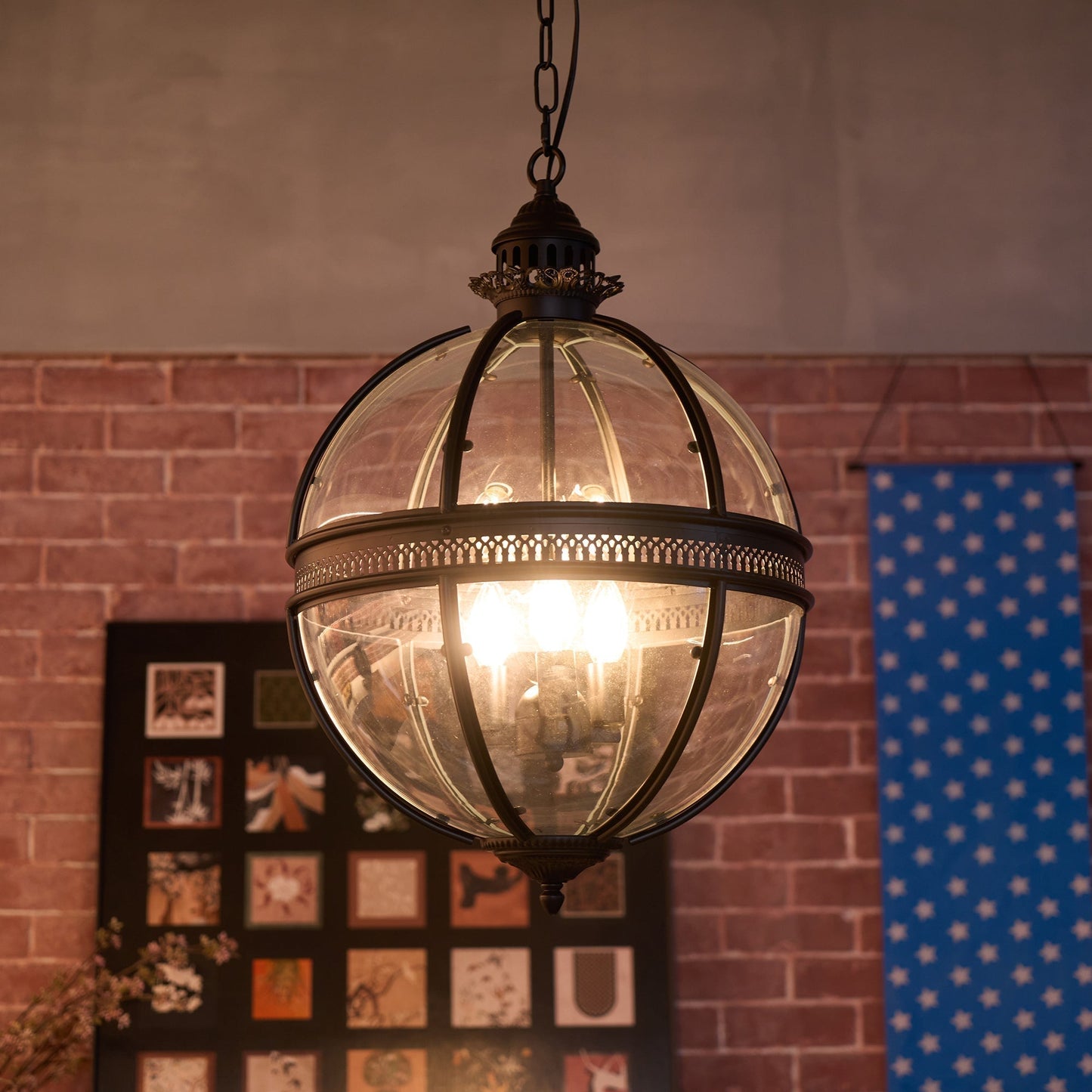Vinse | Vintage Sferische Transparante Glazen Hanglamp