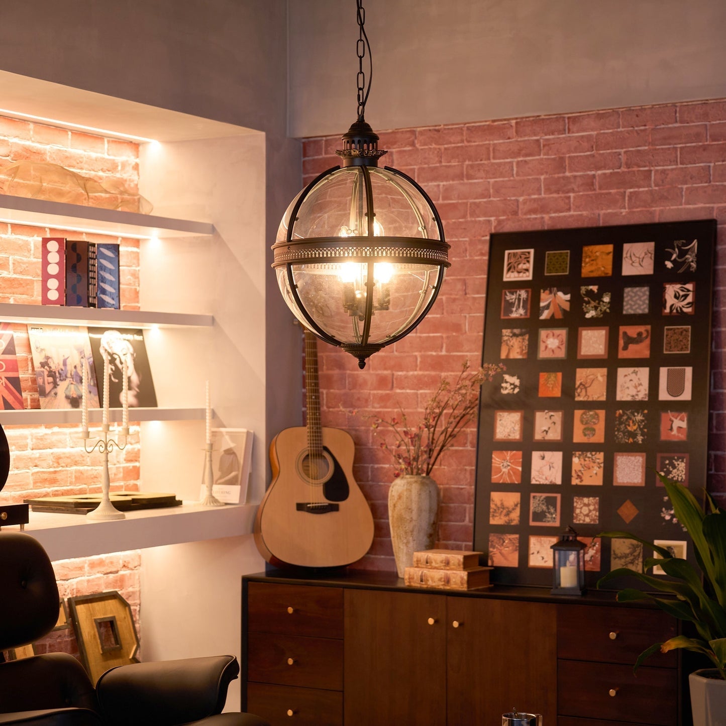 Vinse | Vintage Sferische Transparante Glazen Hanglamp