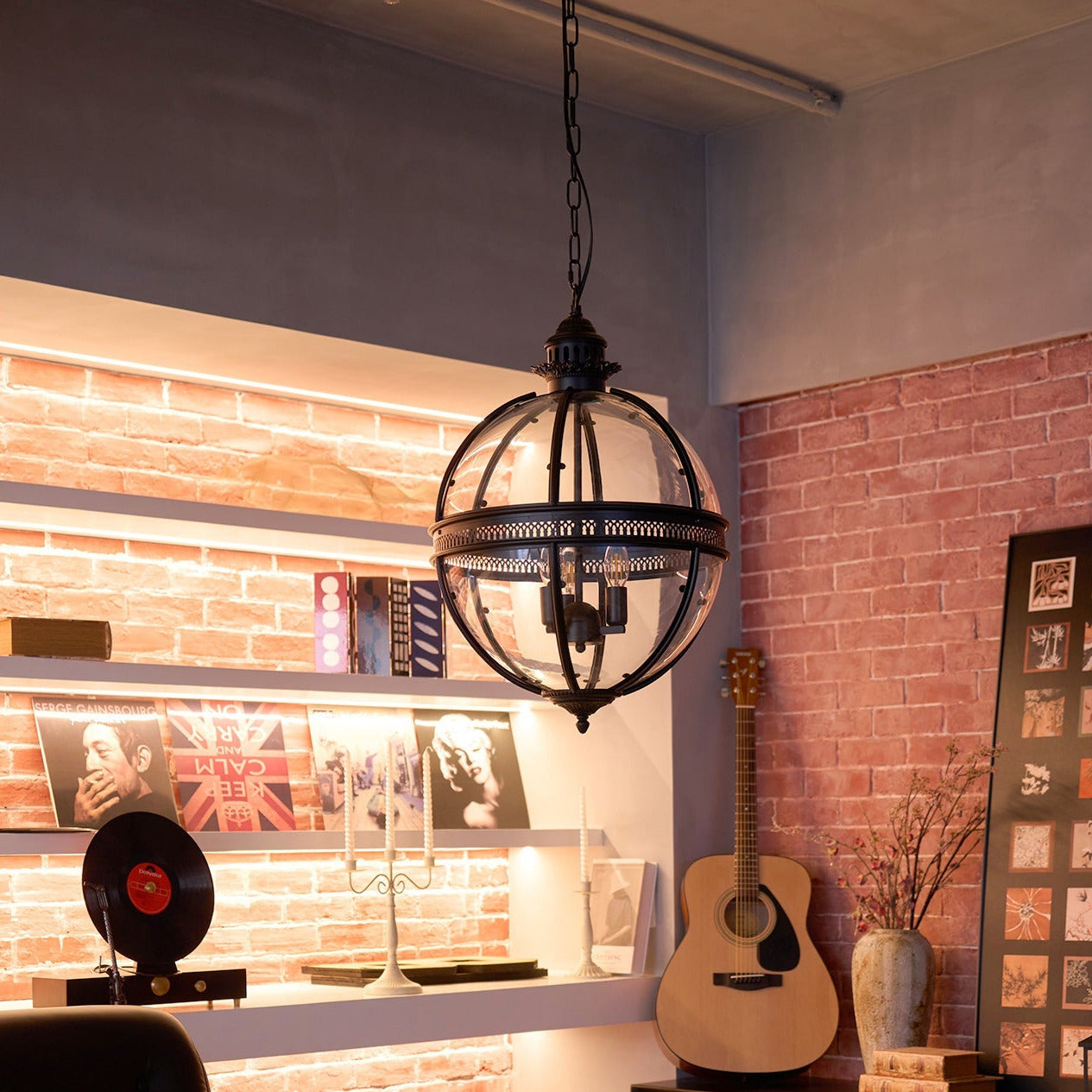 Vinse | Vintage Sferische Transparante Glazen Hanglamp