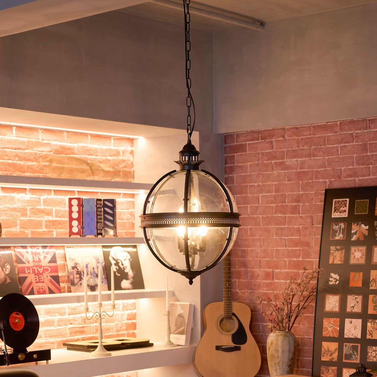Vinse | Vintage Sferische Transparante Glazen Hanglamp
