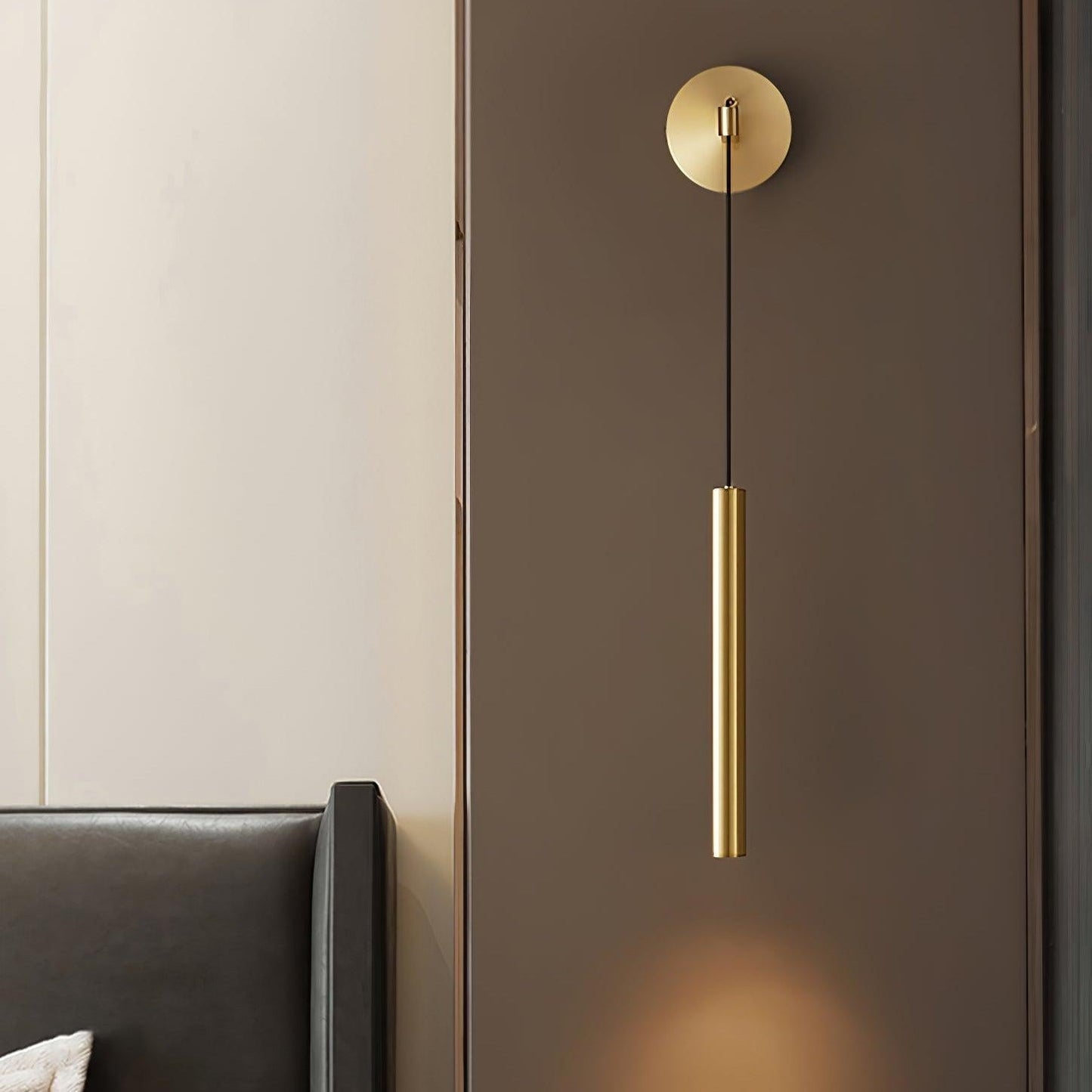 Albronix | Lineaire Messing Minimalistische LED Architectonische Wandhanglamp