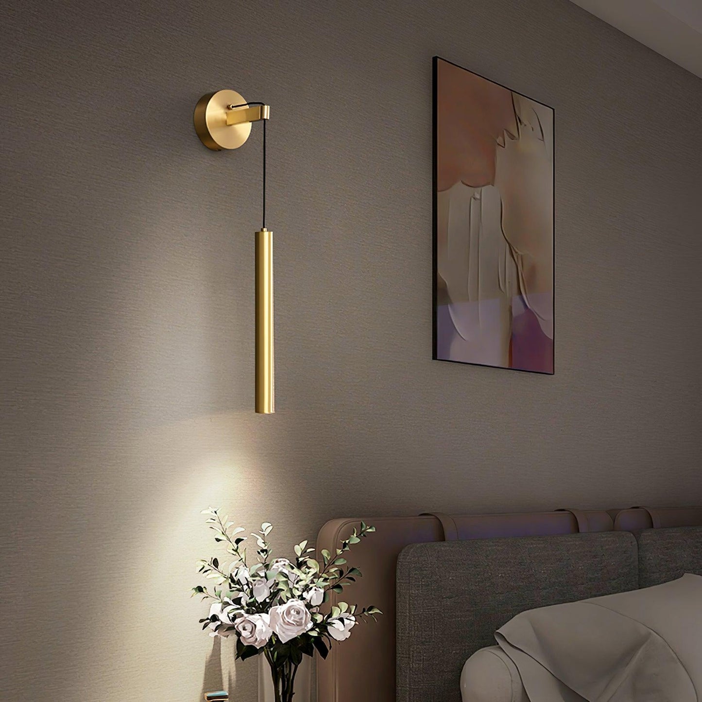 Albronix | Lineaire Messing Minimalistische LED Architectonische Wandhanglamp