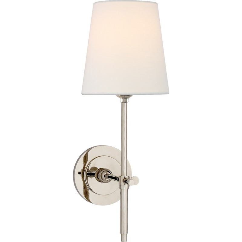 Edor | Elegante Antieke Wandlamp met Witte Tapered Linnen Schaduw
